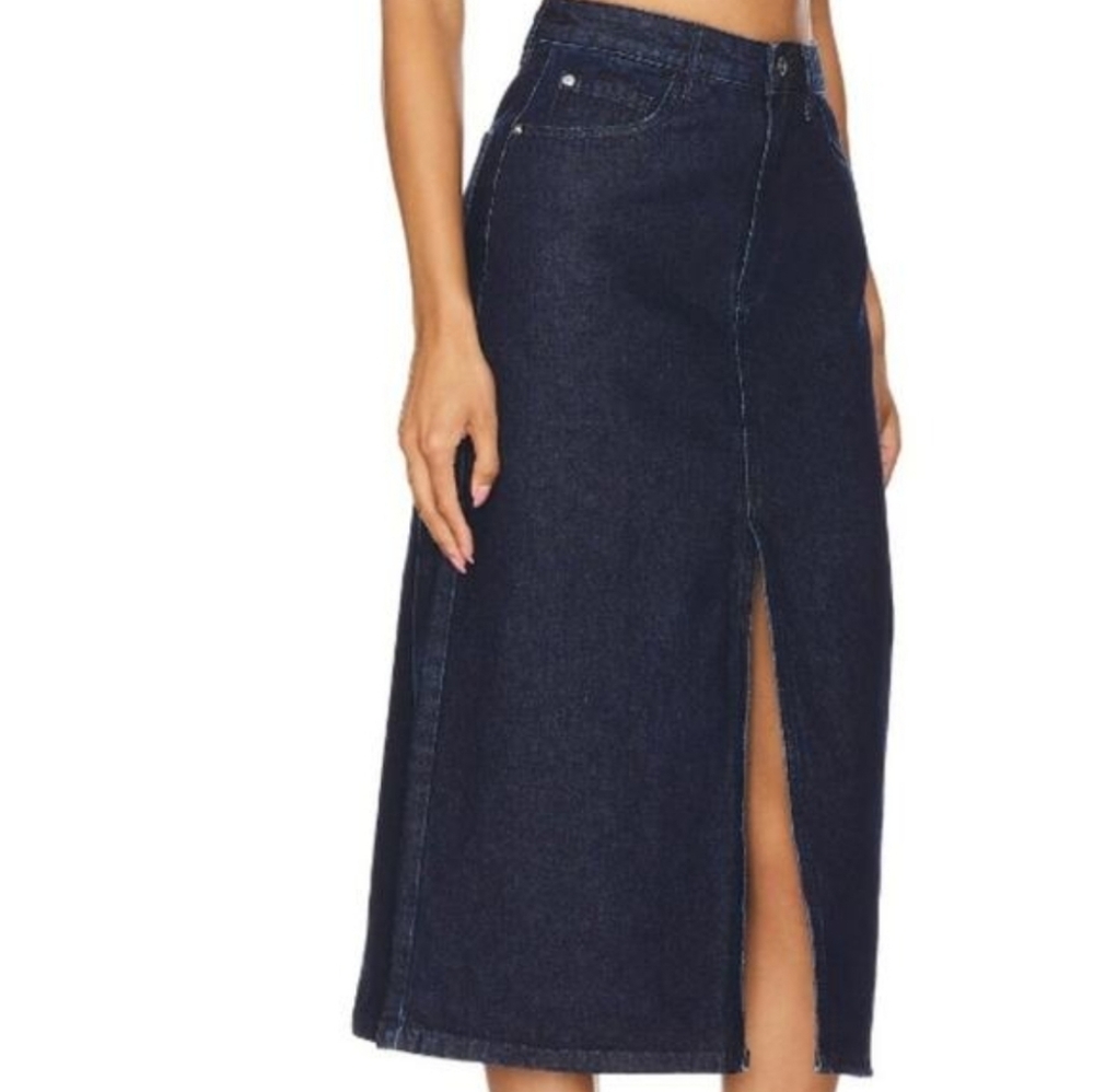 WeWoreWhat Womens Dark Denim Midi Skirt Size Medium